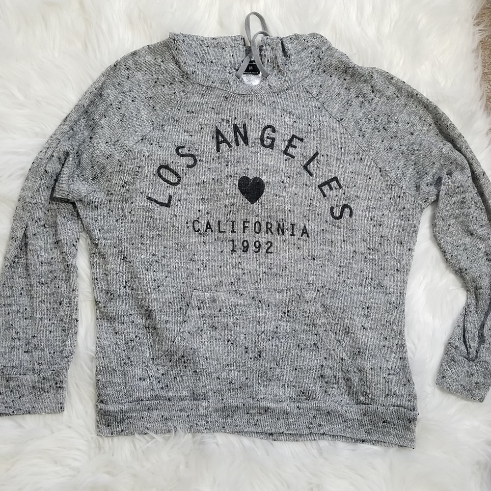 Stranded woven hooded long sleeved top size M